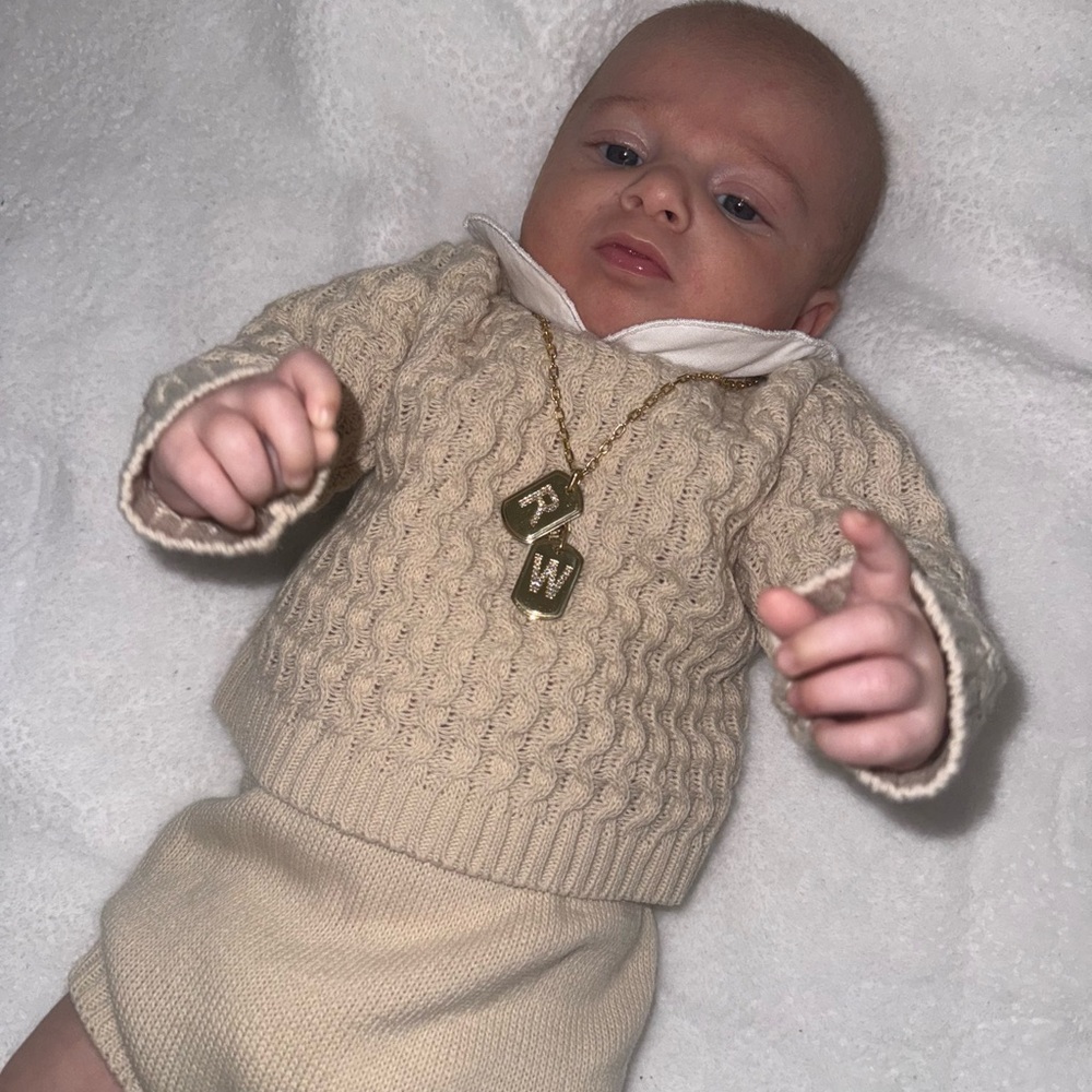Cable Knit Baby Sweater and Shorts Set